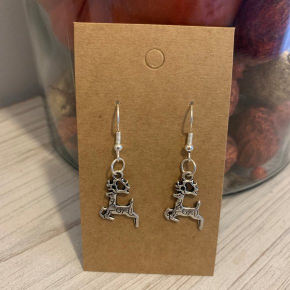 Reindeer Dangle Earrings - Picture 2 of 2
